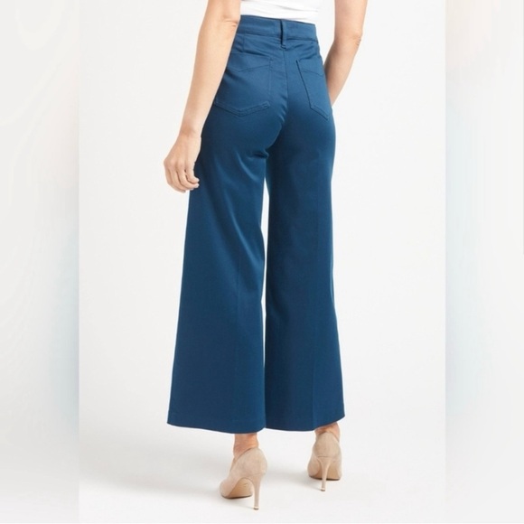 Evereve Beth High Rise Wide Leg Pants in Peacock Blue Size 29 - Picture 2 of 10